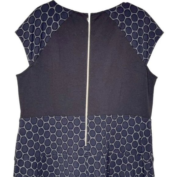 Julia Jordan Cap Sleeve Fit/Flare Jacquard Dress - Black/White - 16W - Picture 6 of 11